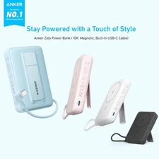 Anker Magnetic Power Bank 10000mAh Wireless Charger 30WBuilt-in USB-C Cable