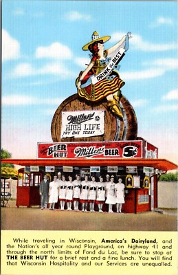 Postcard Fond du Lac WI ''The Beer Hut''  Beer and Lunch Roadside
