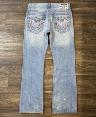 Vintage True Religion Light Blue Mens Jeans Made In USA 36x35