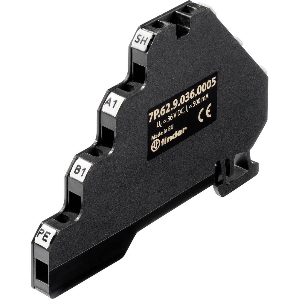 Protection antisurtension Finder 7P.62.9.009.0485 à double pôle pour parer la foudre