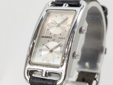 HERMES Cape Cod De Zone CC3-210 Silver Black Quartz Women's Working Authentic 2