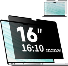 Magnetic Laptop Privacy Screen 16 Inch 16:10, Removable Matte anti Glare Blue Li