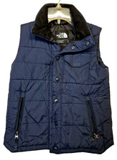 North Face Insulated Vest Blue Zipper Pockets Size Boys Small