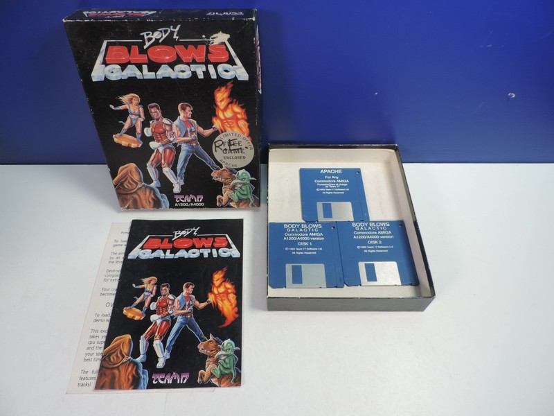 vintage COMMODORE AMIGA BODY BLOWS GALACTIC DISK VIDEO GAME big box
