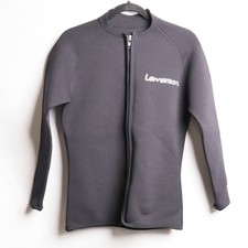 Lemorecn Mens Small Black Neoprene Wetsuit Jacket Front Zip Long Sleeve Top BH5