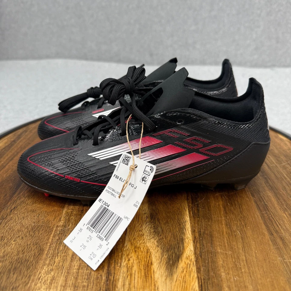 Botines de fútbol Adidas juveniles talla 3 negro rojo F50 ELITE FG IE1304 Foto 3 de 4