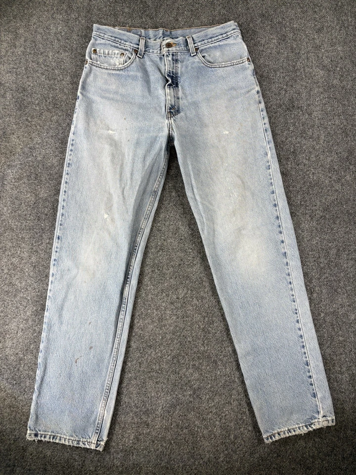 Vtg Levis 540 Jeans Mens 34x32 (33x32)Distressed Worn Brown Tab Light Wash 1991 - Image 3 of 4