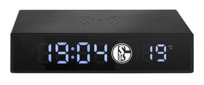 FC Schalke 04 Digital Wecker mit Ladefunktion | Uhr | Wireless Charger | S04