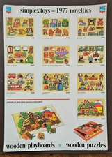 1977 Simplex Toys Wooden Playboards and Wooden Puzzles Sales Leaflet