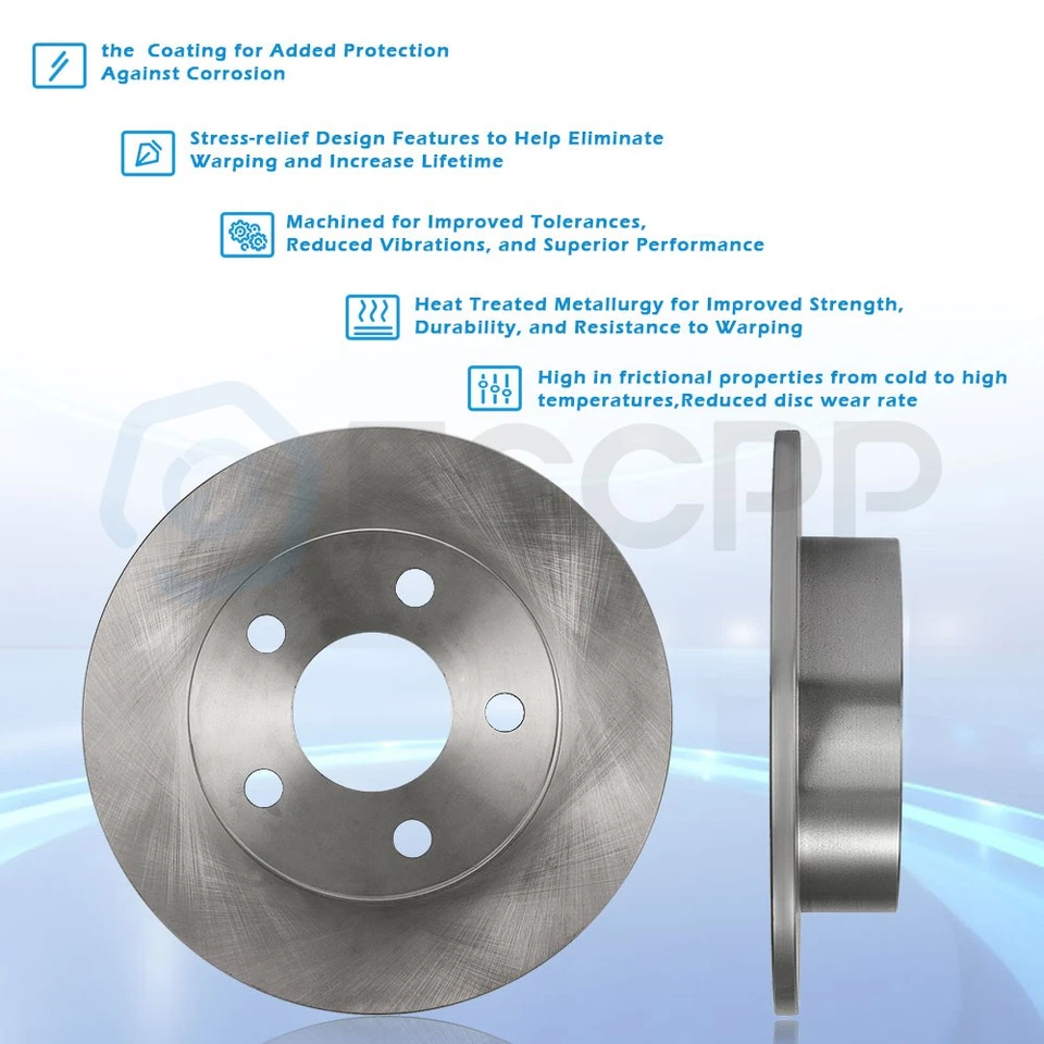 Front Brake Rotors And Ceramic Pads For Saturn SC2 1993 1994 1995-2001 2002 Foto 3 de 4