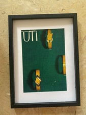 ◕ Cadre Publicité Vintage Sous Verre ◕ Montres UTI ◕ 40 X 30 cm ◕ 1960 ◕