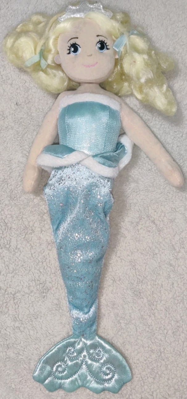 2016 AURORA Plush Mermaid Princess Blue Sparkling Winter Dre