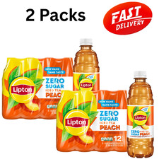 (2 Pack) Lipton Zero Sugar Peach Iced Tea, 16...