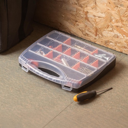 Screw Organiser DIY Storage Case, Small Parts Tool Box, 18 Divider Inserts UK - Picture 4 of 9