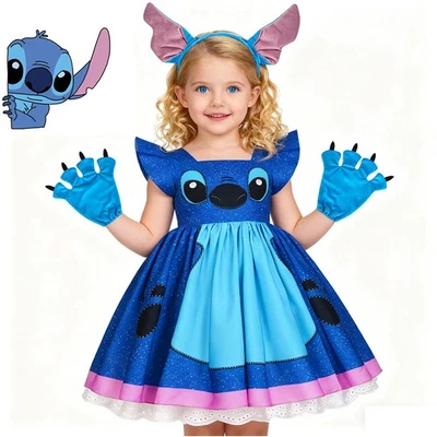 Halloween Kids Girls Lilo Stitch Cospaly Costume Birthday Party Fancy Dress Gift