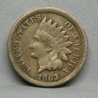 1863 INDIAN HEAD CENT, Fine (W3-4)