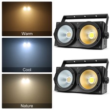2PCS 200W COB LED Par Light DMX Stage DJ Audience Blinder Light Warm Cool White