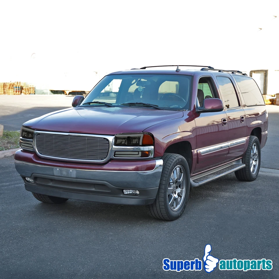 Fit 1999-2006 GMC Sierra Yukon XL Smoke Headlight LED bar Sequential Turn signal - Image 3 of 4