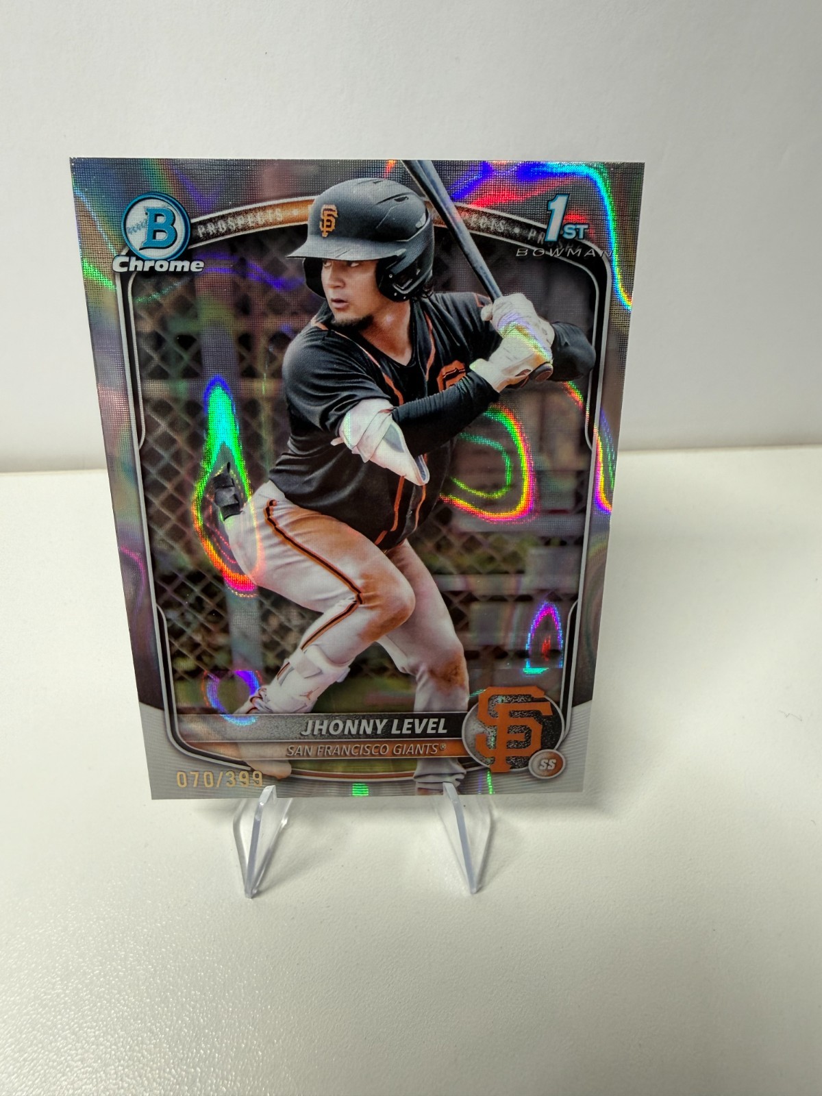 Jhonny Level 2025 Bowman Chrome 1st Lava Refractor /399 #BCP-147 Giants