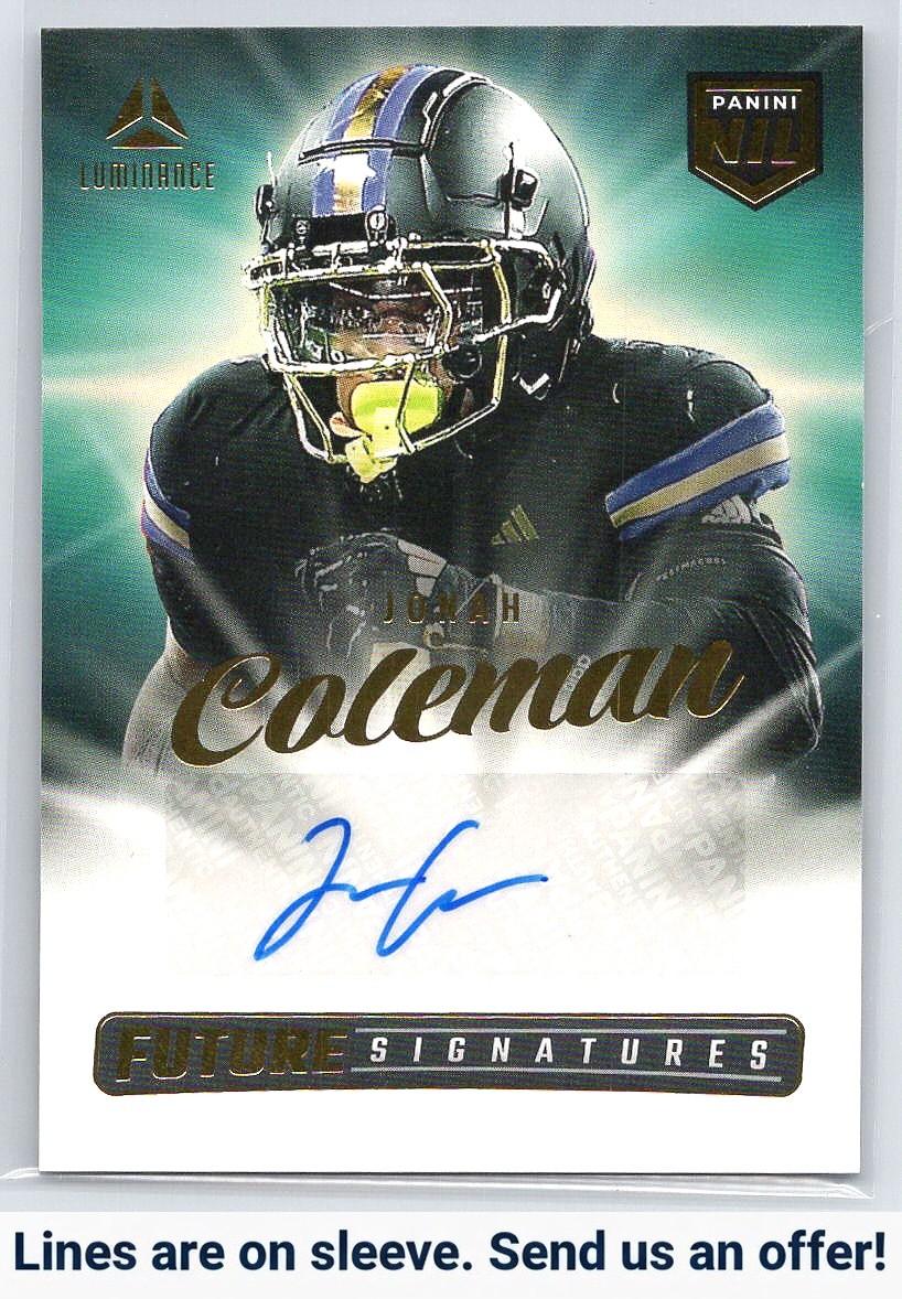 2025 Panini Luminance #NIL-JCN Jonah Coleman Future Signatures NIL