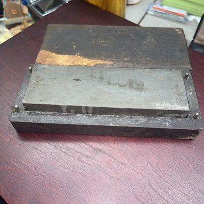 Antique Sharpening Stone Inside  Wooden Case Dark Aged Wood