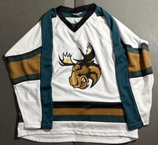 Manitoba Moose AHL White Hockey Jersey Size Youth L/XL