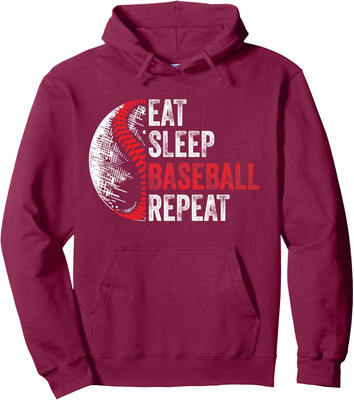 Eat Sleep Baseball Repeat Funny Baseball Player  Unisex Hooded Sweatshirt