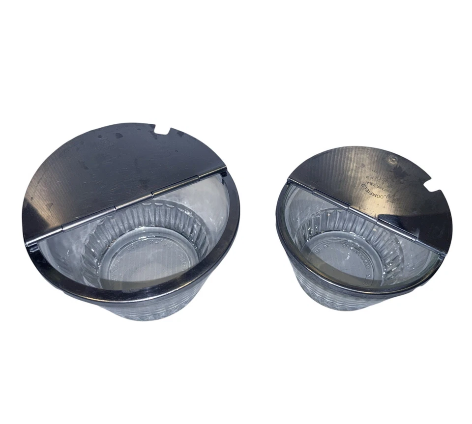 BLOOMFIELD VIDRIO CUBIERTO CONDIMENTO SML & MED BOWL VIDRIO ACERO INOXIDABLE BARRA ARTÍCULOS Foto 2 de 3