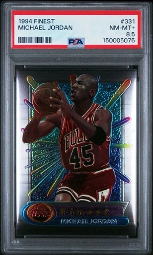 1994 TOPPS FINEST MICHAEL JORDAN JERSEY 45 CARD #331 *GRADED PSA NM-MT+ 8.5!