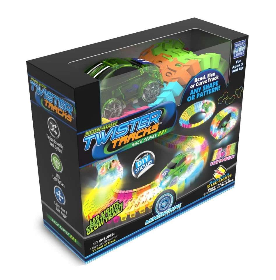 Glow in the Dark Toy Vehicle Set 220 Pieces Flexible Track LED Light Up Car - Image 4 of 4