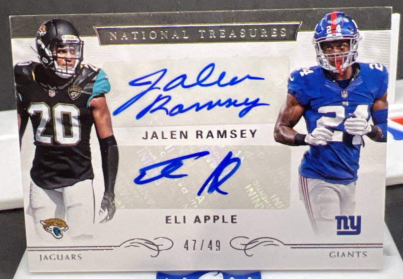 2016 Panini National Treasures Eli Apple Jalen Ramsey Dual Rookie Auto /25 RC