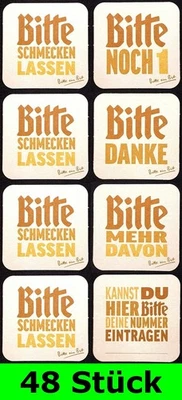 48 Stück Bierdeckel Bitburger (12x4er Serie) Bitte schmecken lassen - Bar Theke