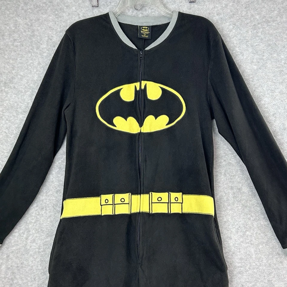 Pijama Batman Negro Polar Mediano Adulto Una Pieza Cremallera Frontal Sin Capa Estilo Retro Foto 2 de 4