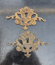 2 TRES GRANDES ENTRÉES DE SERRURES BRONZE AMEUBLEMENT DECORATION ORNEMENT