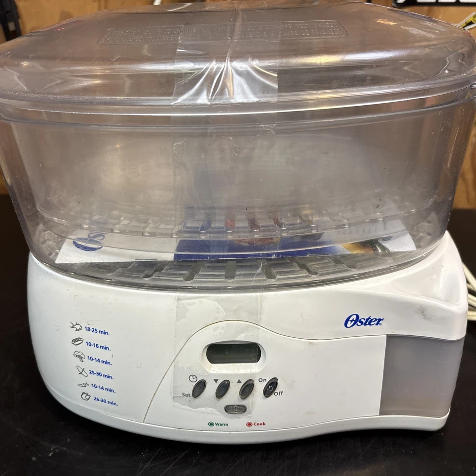 Oster Countertop Electronic 2-Tier Food Steamer, Model 5712 Tested Working - Image 3 of 4