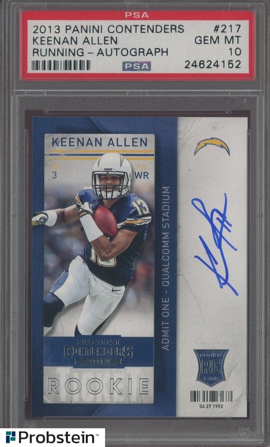 Keenan Allen Panini Contenders #217 Running-Autograph