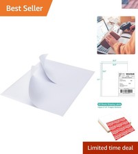 Half Sheet Shipping Labels - 200 Self Adhesive Sticker Sheets for Laser Ink...