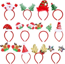 KatchOn, Christmas Headbands for Adults - Pack of 12 | Christmas Headbands for W