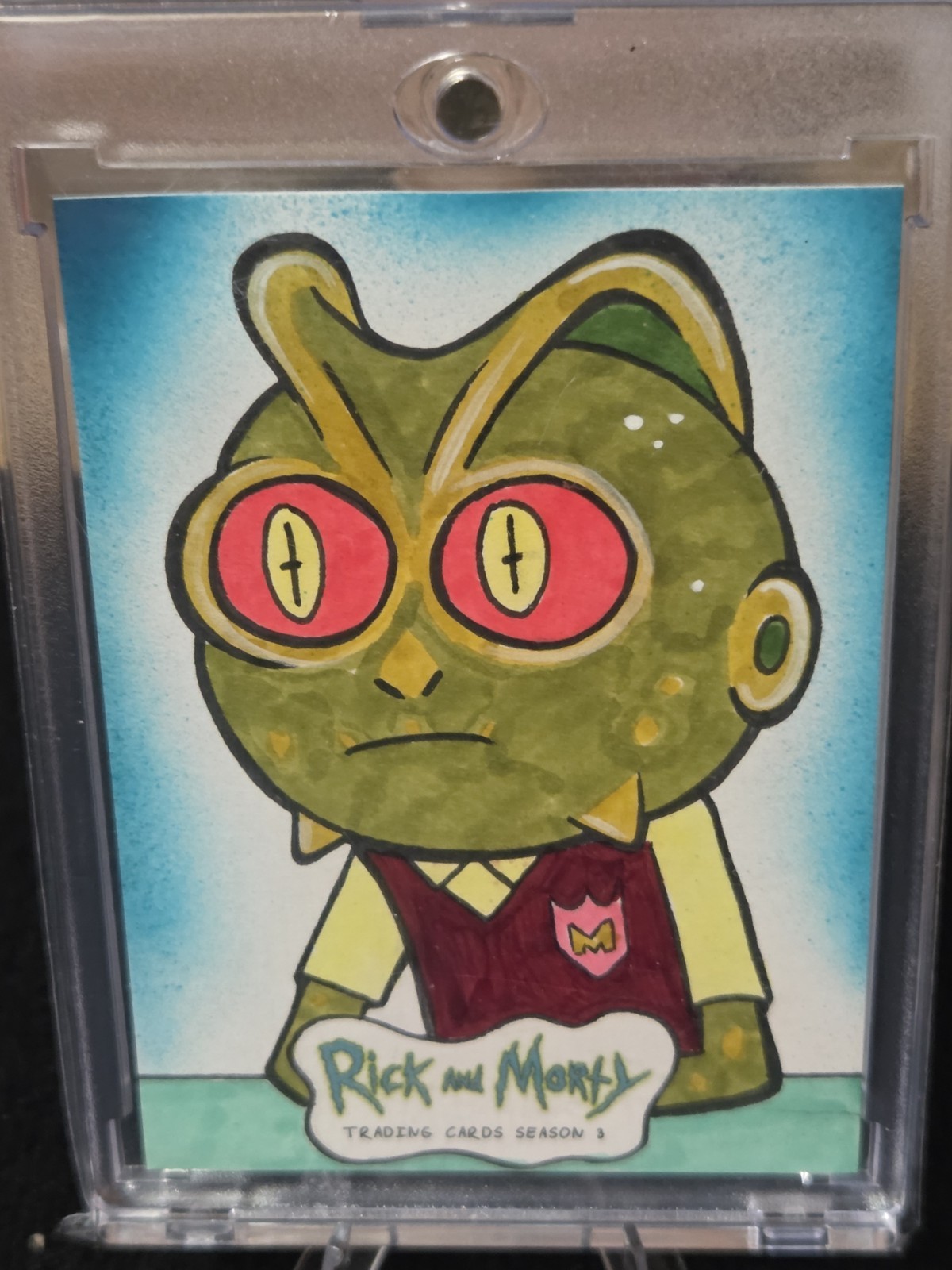 Cryptozoic Rick And Morty Season 3 Sketch Card Lizard Morty By Chenduz
