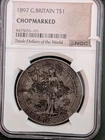 1897 Great Britain Silver Trade Dollar W/ Chopmarks Graded NGC Chopmarked