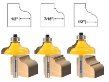 1/4" 3 Bit Edge Forming Router Bit Set - 1/4" Shank - Yonico 13325q