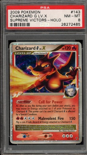 Charizard G LV.X graded PSA 8 for sale on eBay