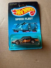Vintage Hotwheels Blackwall Black 3 Chevy Stocker 1988 Speed Fleet Card J15