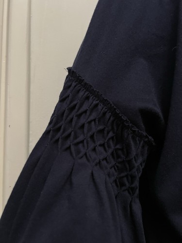 Witchery Blue Navy Flared Sleeve Intricate Detail Blouse-Workwear-Casual-Comfy-M - Picture 5 of 13