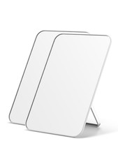 OMIRO 8 X 5 in Desk Makeup Mirror with Stand and Hanging Hole, White, 2PCS