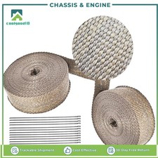 2 Rolls X Titanium Pipe Header Manifold Exhaust Heat Wrap Tape 20 Ties 2 X 50ft 2 Rolls X Titanium Pipe Header Manifold Exhaust Heat Wrap Tape 20 Ties 2 X 50ft