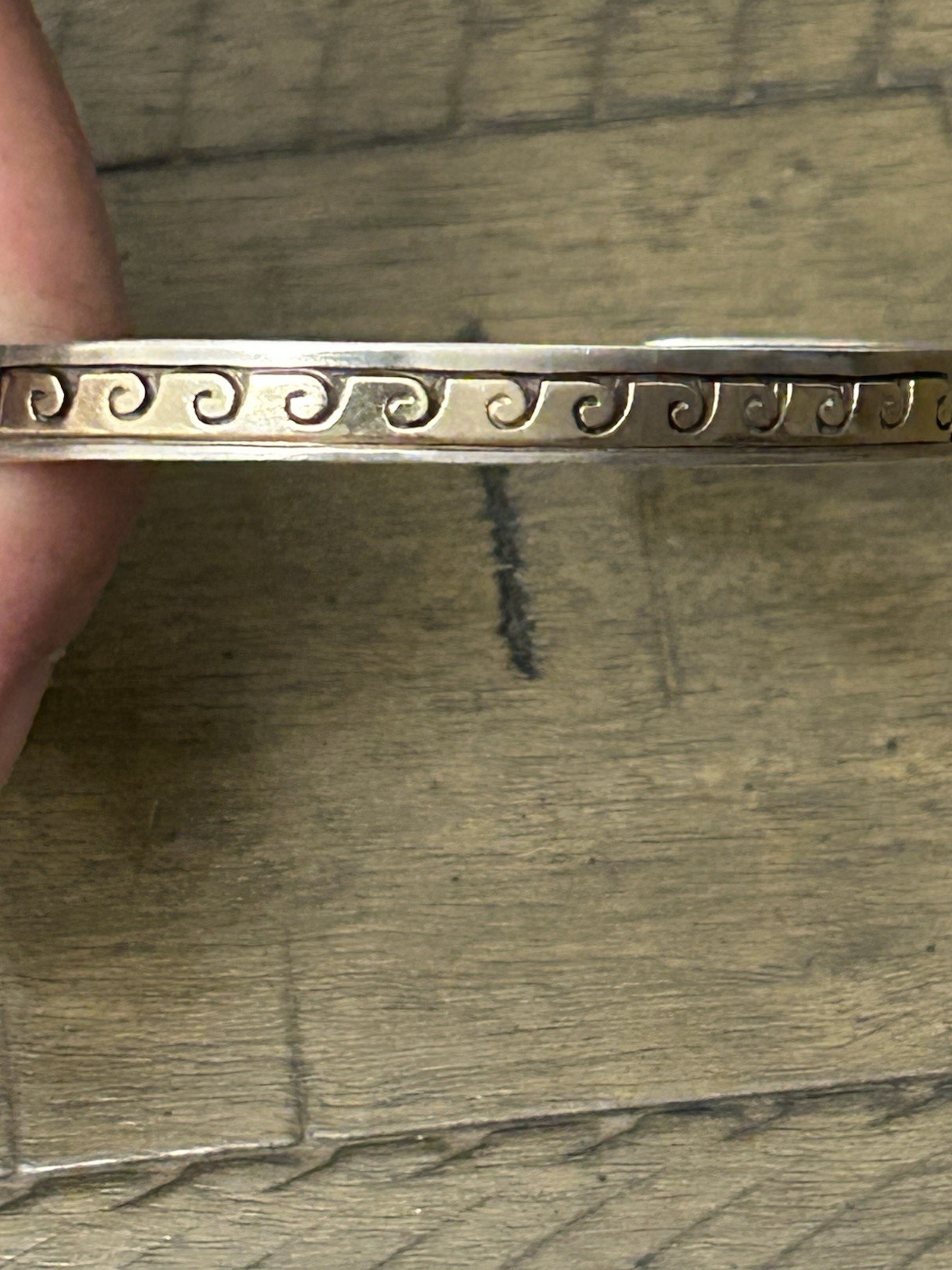 Native American Bear Bangle Sterling Silver 14kt … - image 4