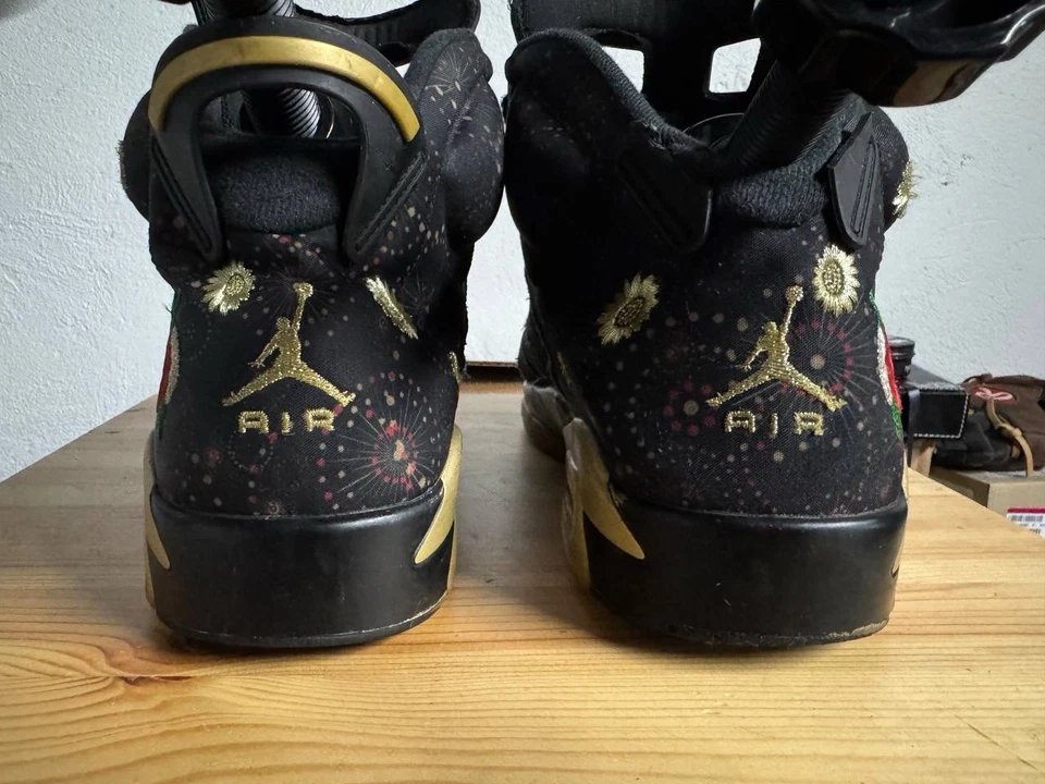 Air Jordan 6 Retro Año Nuevo Chino 2018 Negro Dorado Rojo Rosa Hombre’s Talla 11 Foto 3 de 4