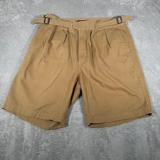 The J. Peterman Gurkha Shorts Mens 38 Brown British Military Pleated Belted NWOT