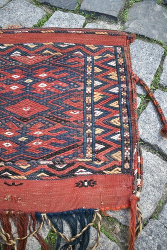 Fabulous Antique Collectors Item Tribal Yomud Sumak Kilim Rolling Pin Bag Rug - Picture 8 of 11